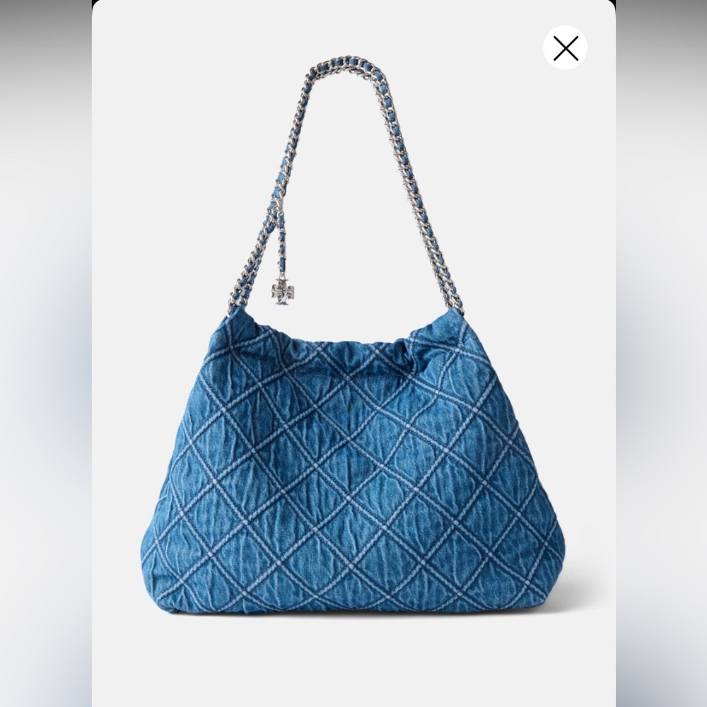 Tory Burch Fleming Denim Hobo